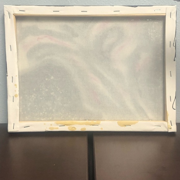 Abstract Canvas Resin Art with Pink and Black Swirls (MADE BY ME) - Picture 4 of 4